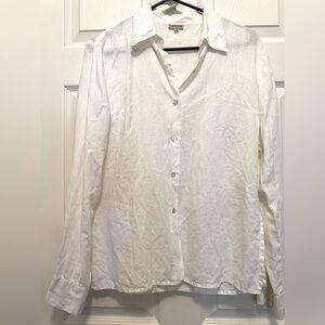 EUC La Feria 100% Linen Button Down Top